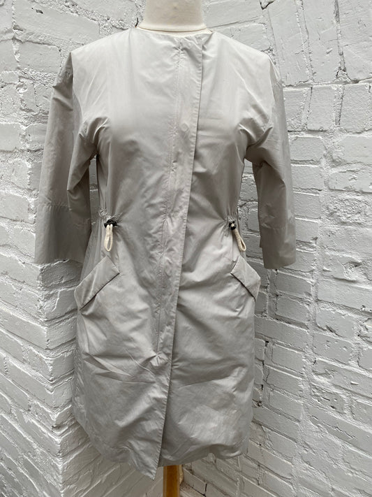 Brunello Cucinelli Greige Windbreaker Coat, 46