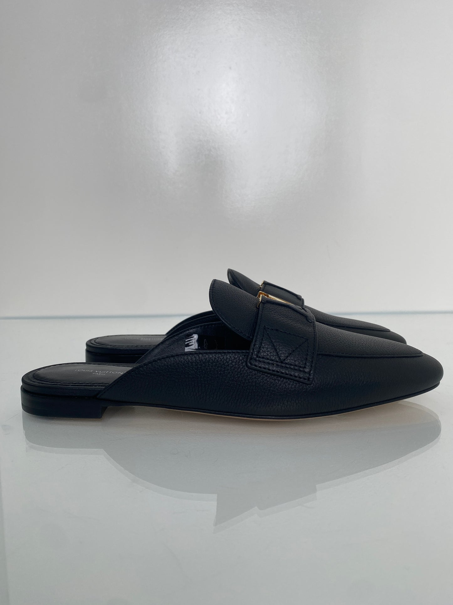 Louis Vuitton Black Mare Open Back Loafer, 40
