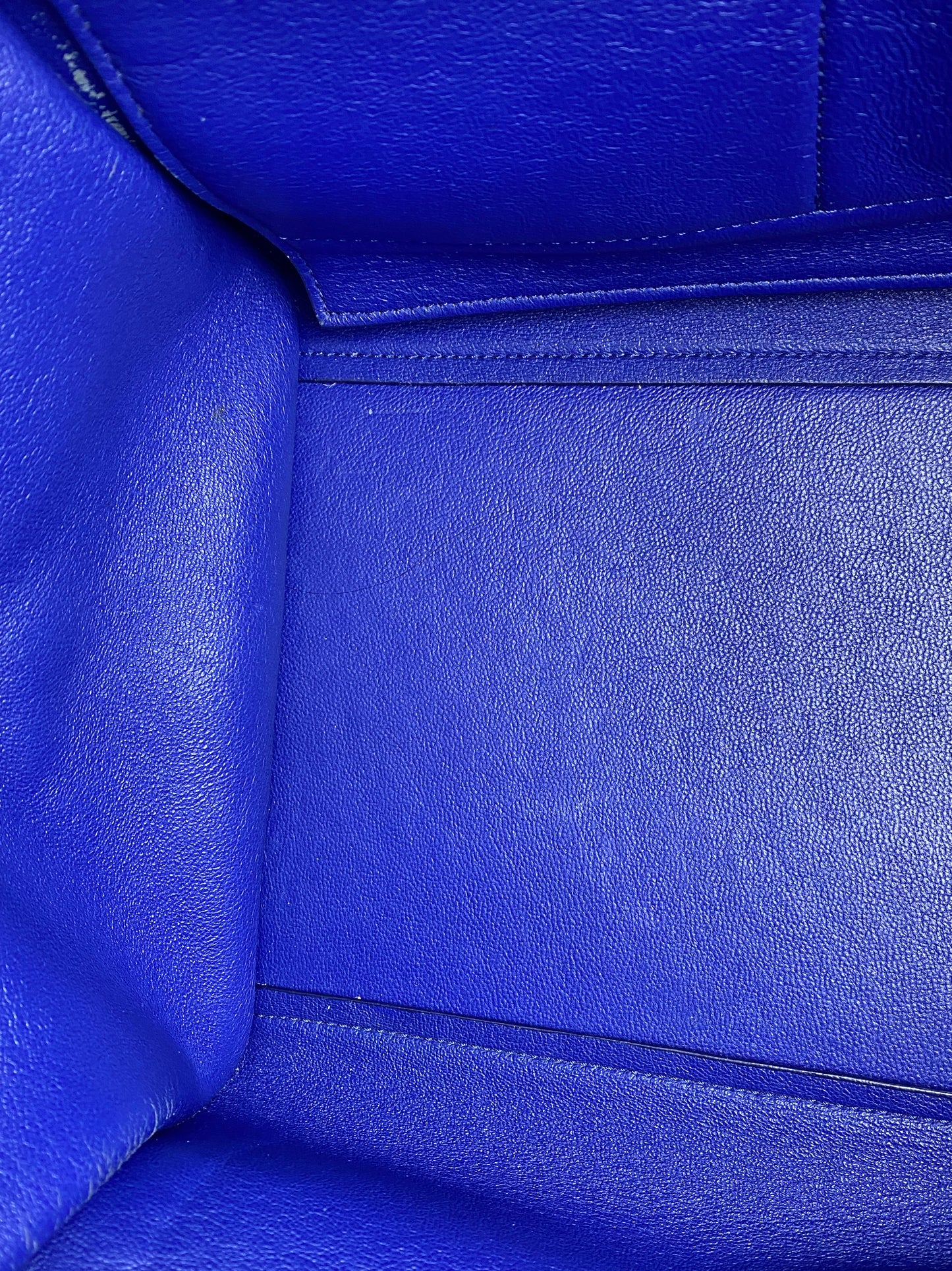 Celine Royal Blue Calfkin Leather Medium Trapeze Bag GHW