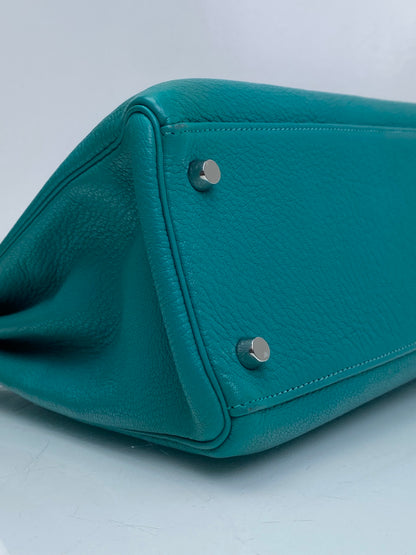 Hermes Kelly 28 Lagoon Chèvre PHW #L