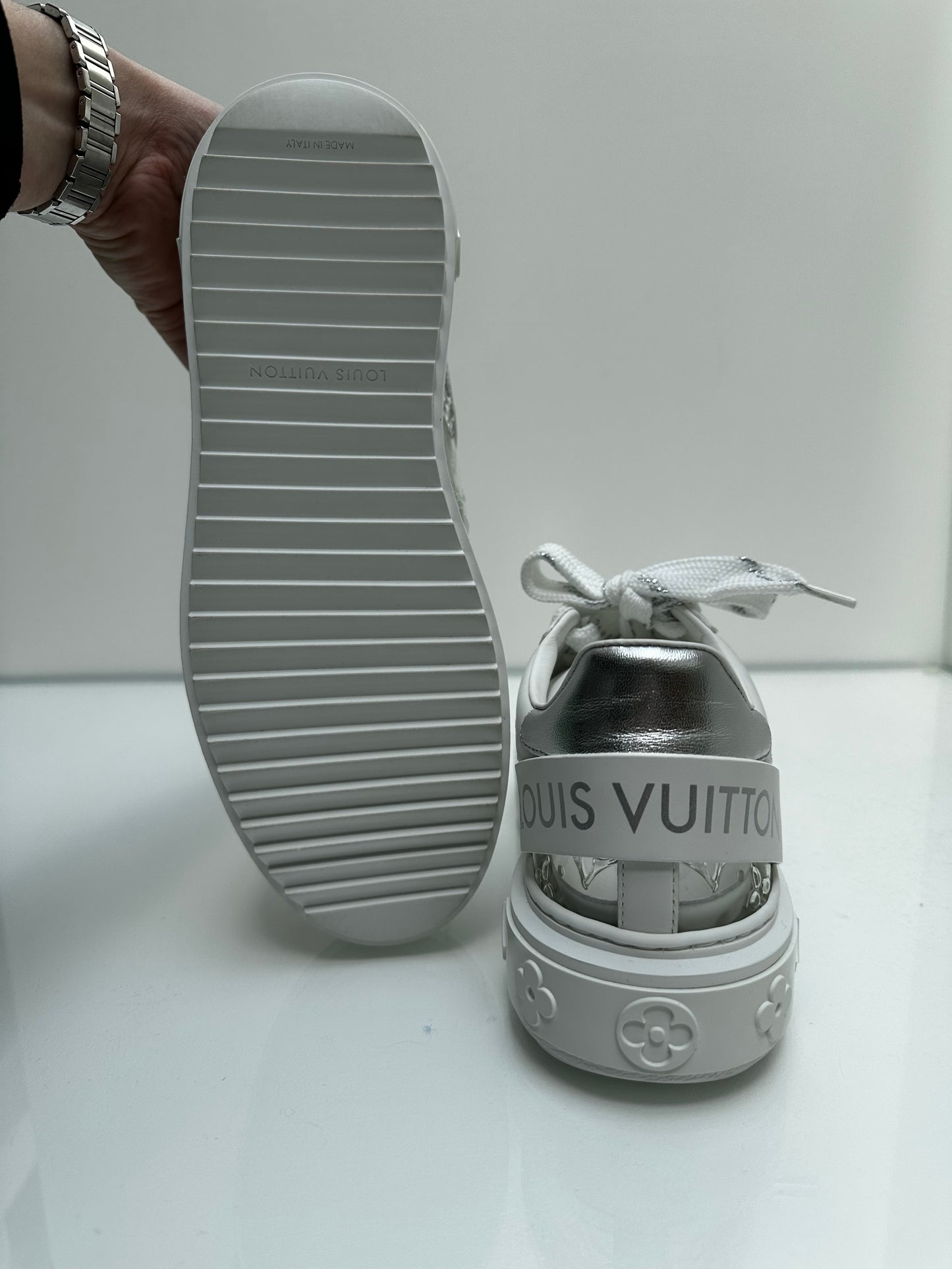 Louis Vuitton White Clear Sneakers, 37.5