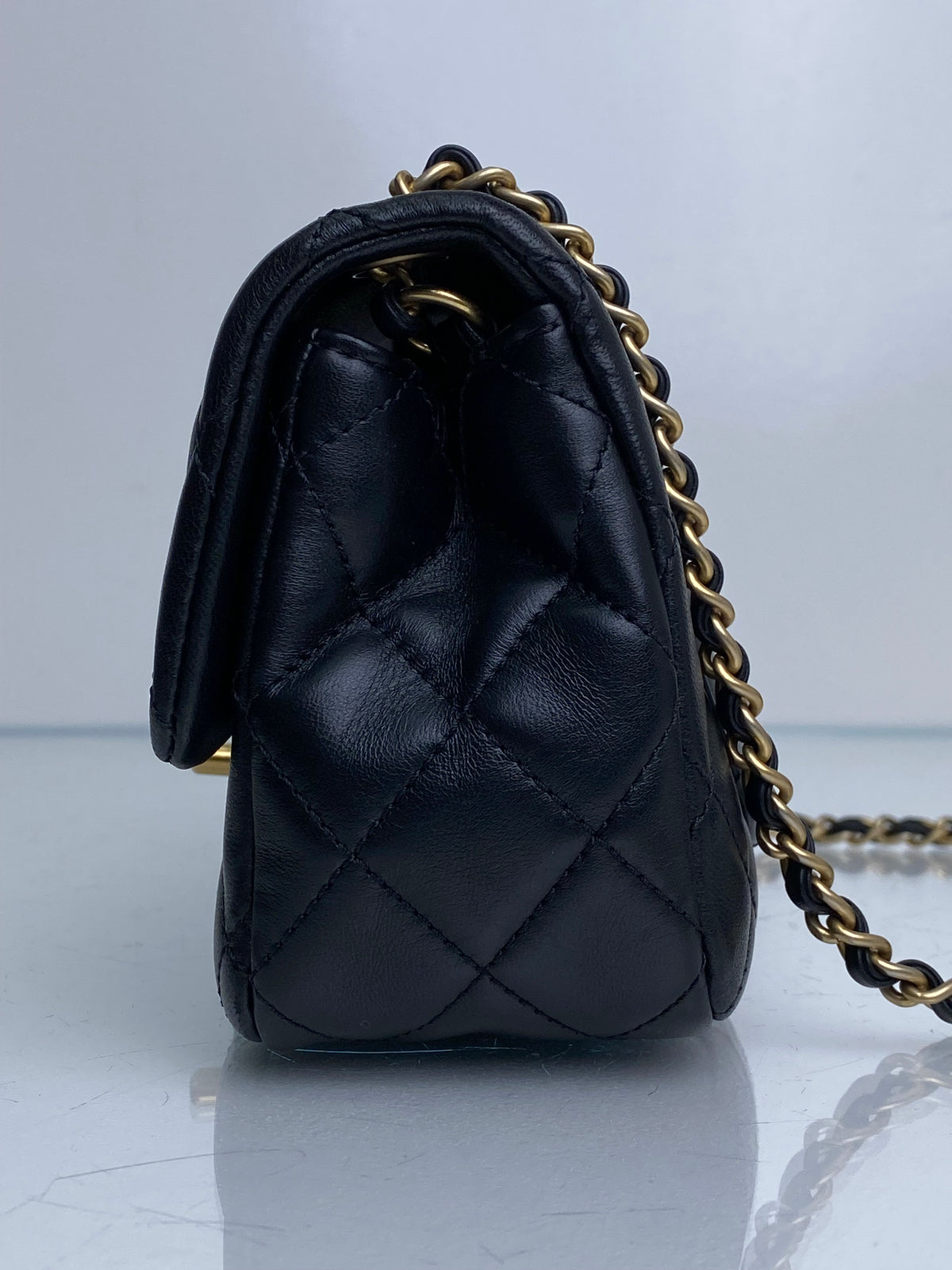Chanel Black Quilted Lambskin Romance Mini Rectangular Classic Flap Bag GHW #30