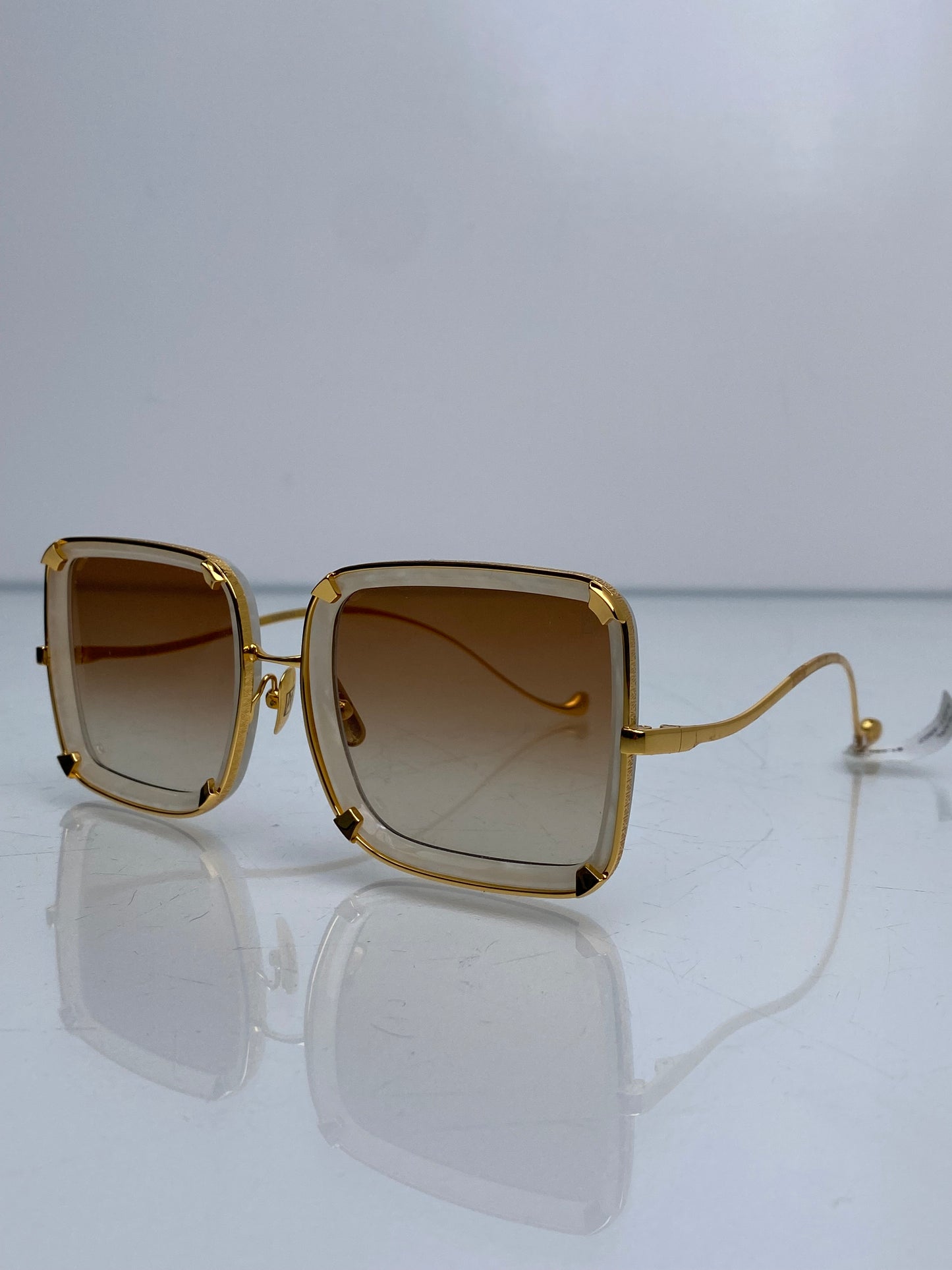 Anna Kara Karlsson White Moon Mixed-Media Square Sunglasses