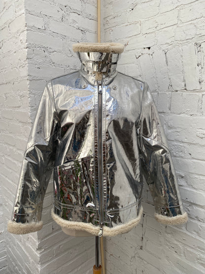 Ralph Lauren Mirror Metallic Silver Jacket, 6