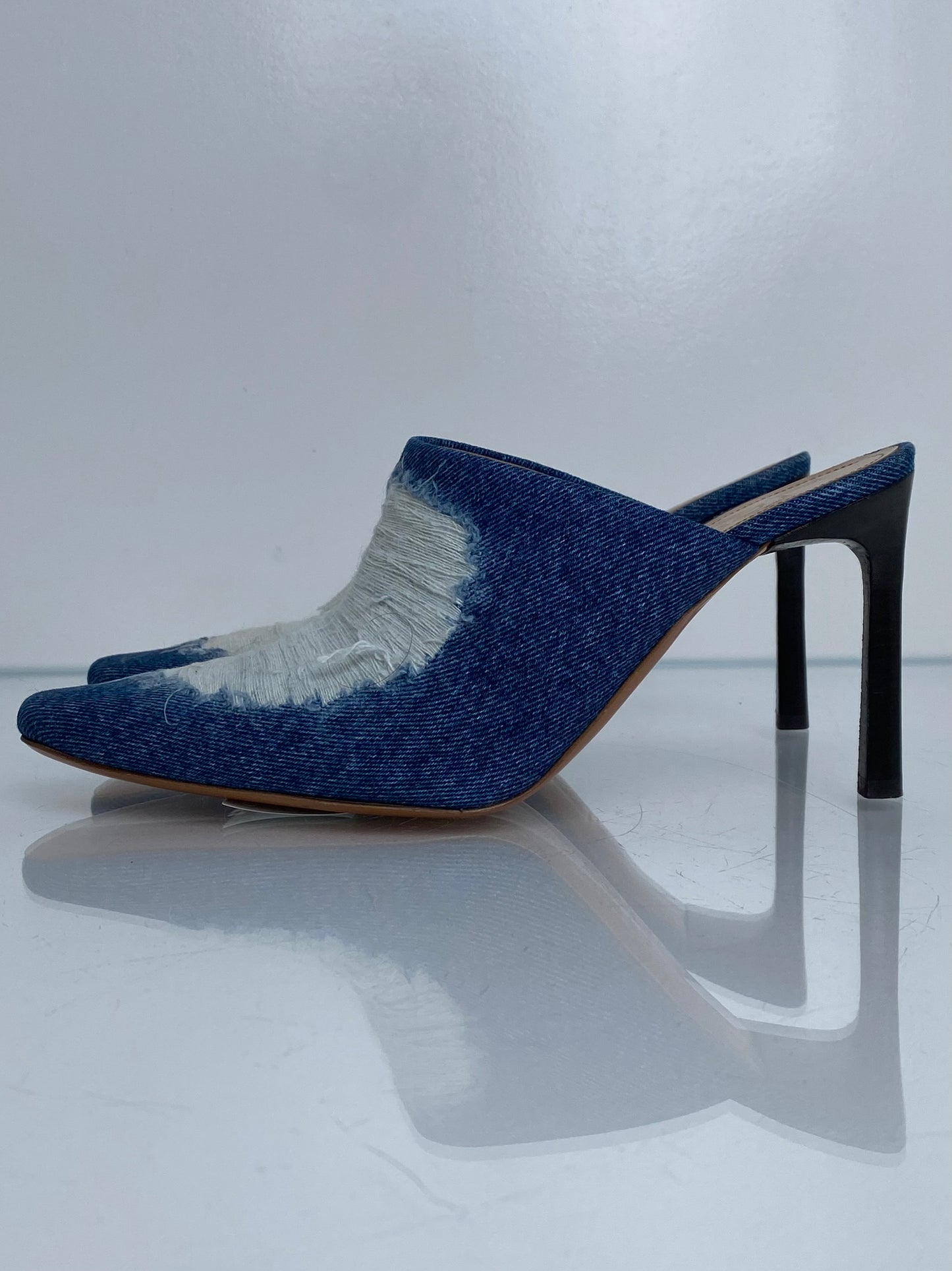 Loewe Medium & Acid Wash Denim Mule Heels, 38