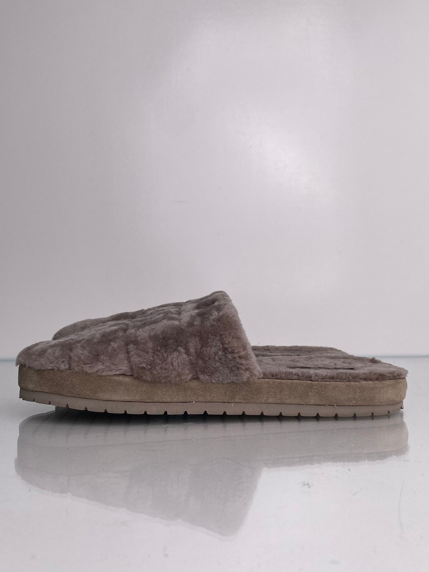 Vince Grey Fur Slippers, 8