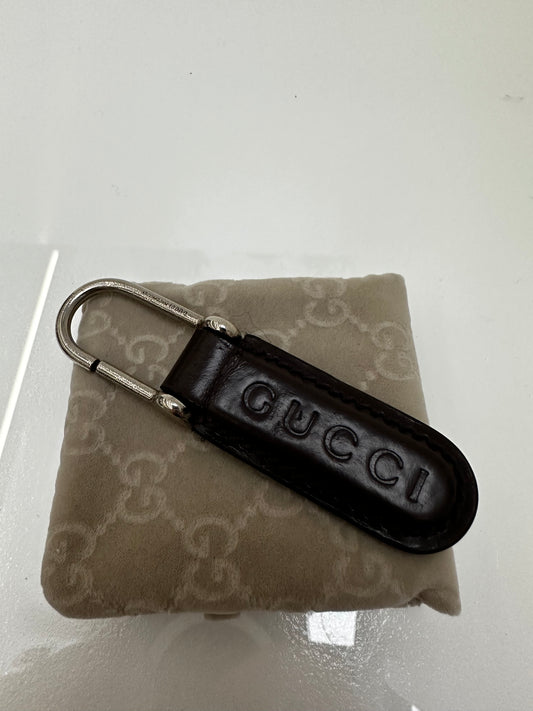 Gucci Brown Leather Key Chain