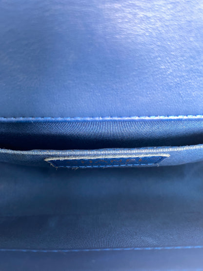 Chanel Boy Bag Blue Chevron Lambskin Small GHW
