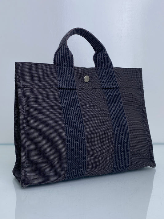 Hermes Grey Herline Toile H Logo Tote Bag PM SHW