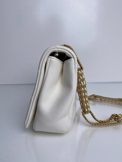 Chanel Looping Chain White Lambskin Bag GHW