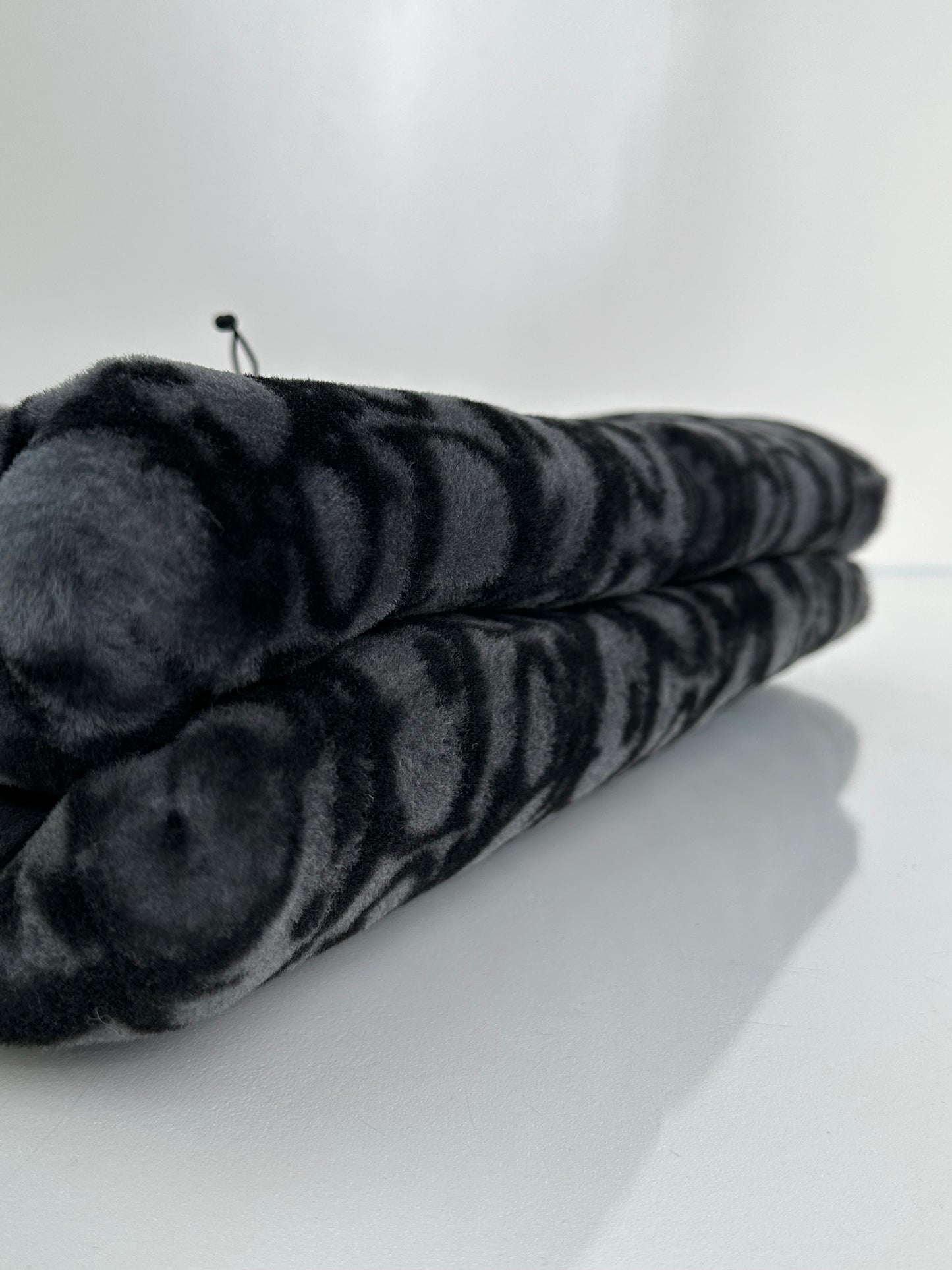 Dior Black & Dark Grey Oblique  Shearling Saddle Briefcase Bag BHW