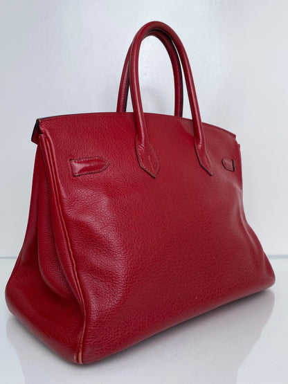 Hermes Birkin 35 Rouge Togo GHW #I