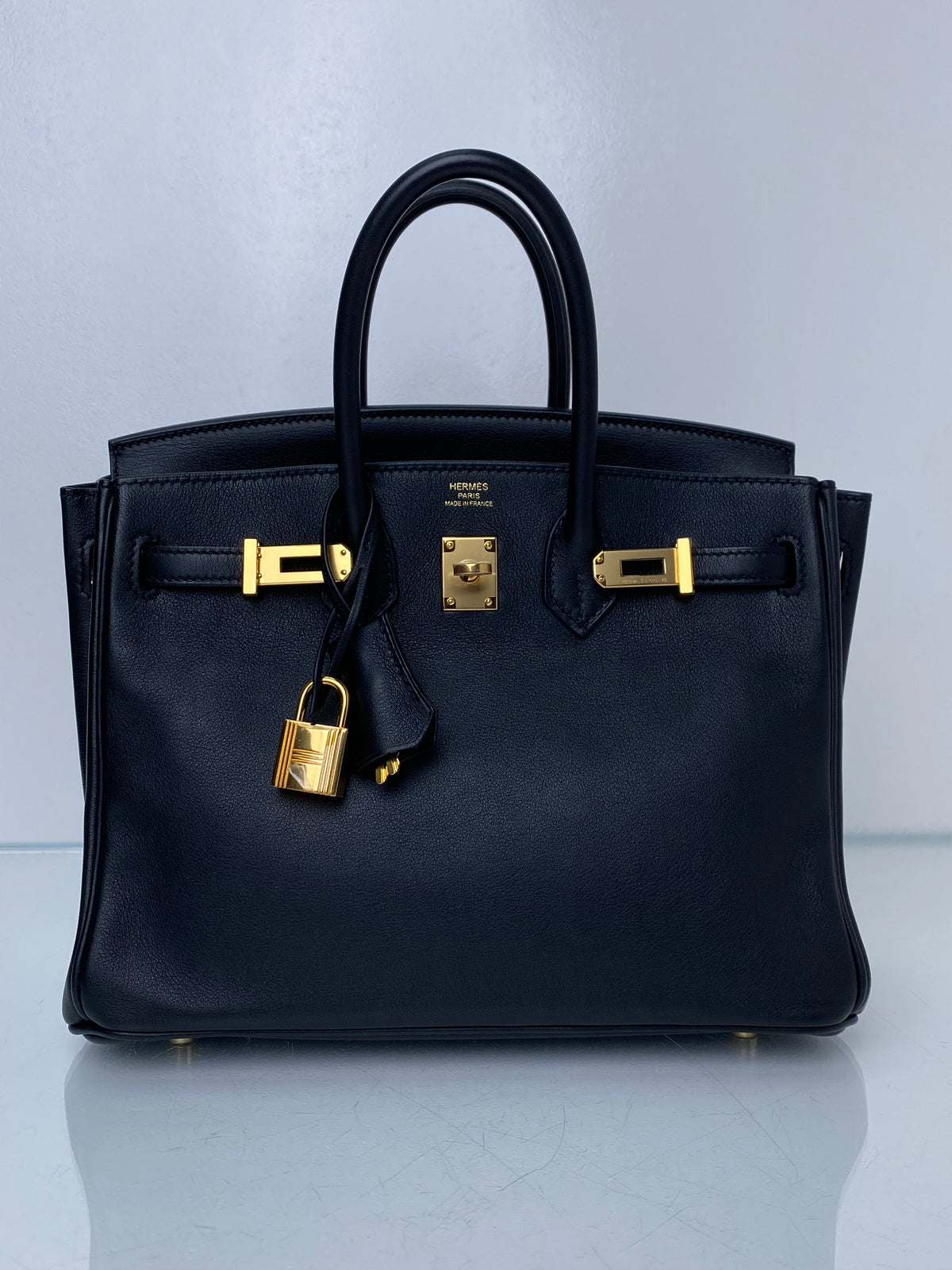 Hermes Birkin 25 Noir Swift #X