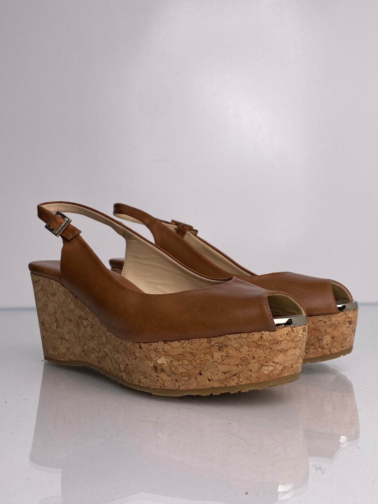 Jimmy Choo Brown Cork Wedges, 36