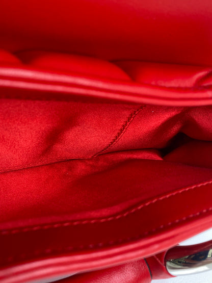 Gucci Red Napa Vertical Horsebit Clutch Bag SHW