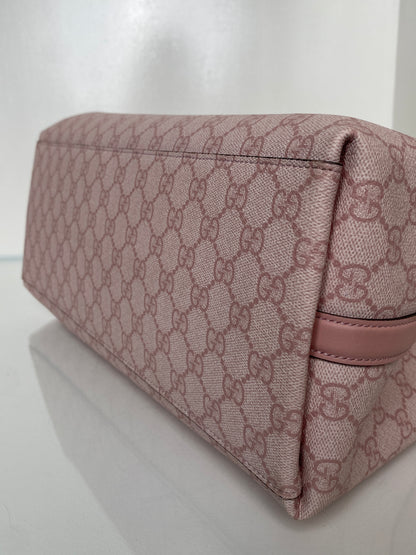 Gucci Pink GG Emblem Medium Tote Bag GHW