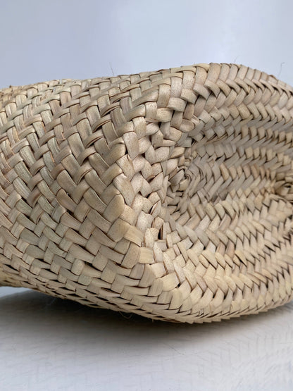 Celine Triomphe Tan & Brown Classic Panier Raffia Basket Bag