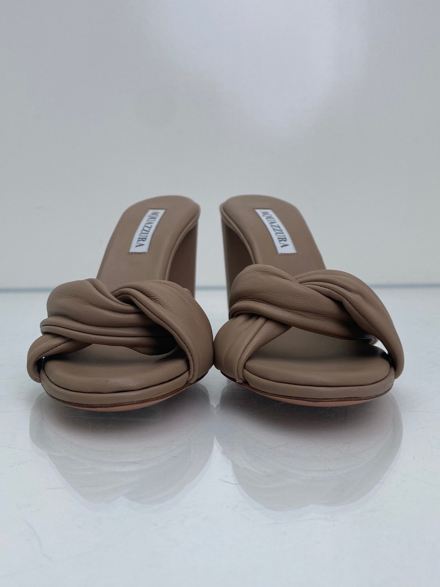 Aquazzura Nude Knot Heels, 37.5