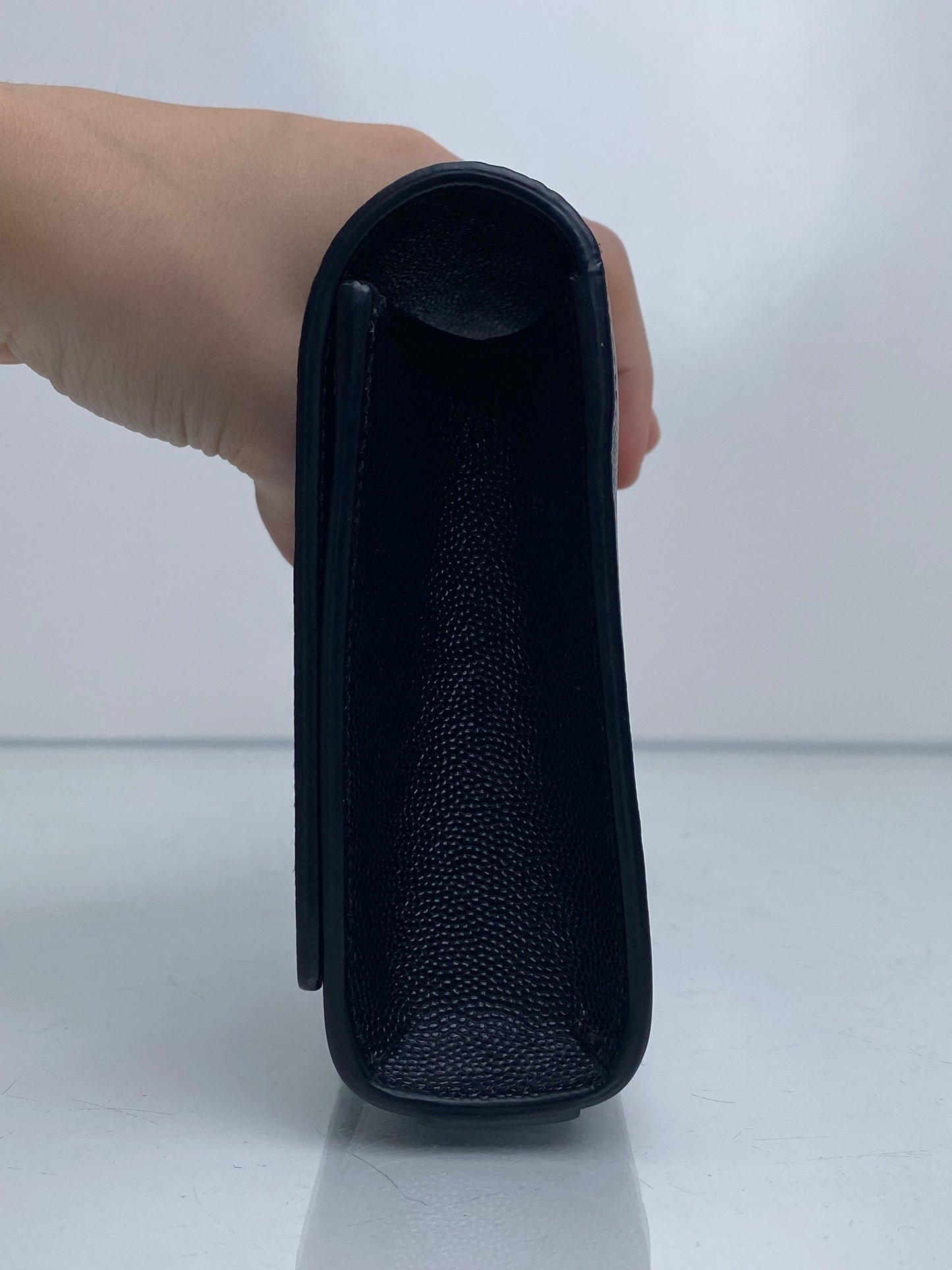Saint Laurent Black YSL Logo Clutch GHW