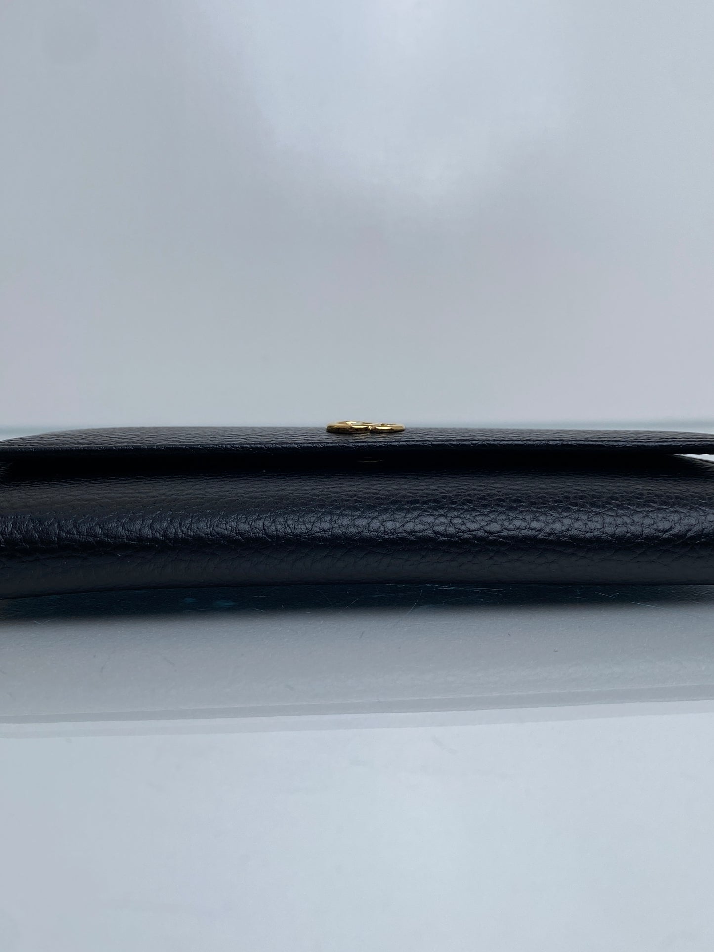 Gucci Black GG Marmont Continental Wallet GHW