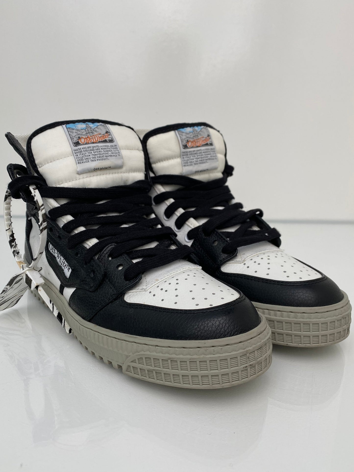 Off White Black & White High Tops, 38