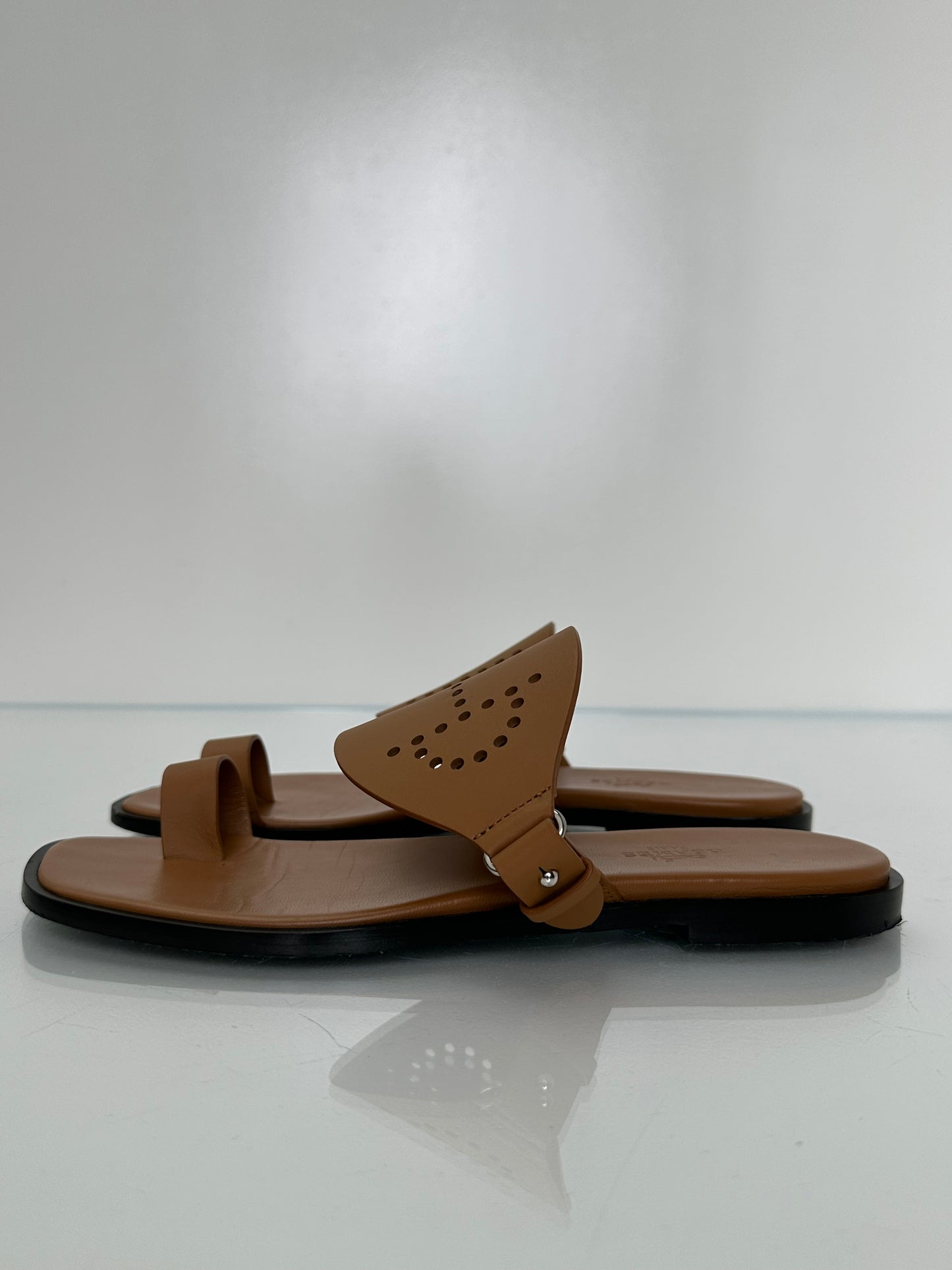 Hermes Gold Hera Sandals, 37