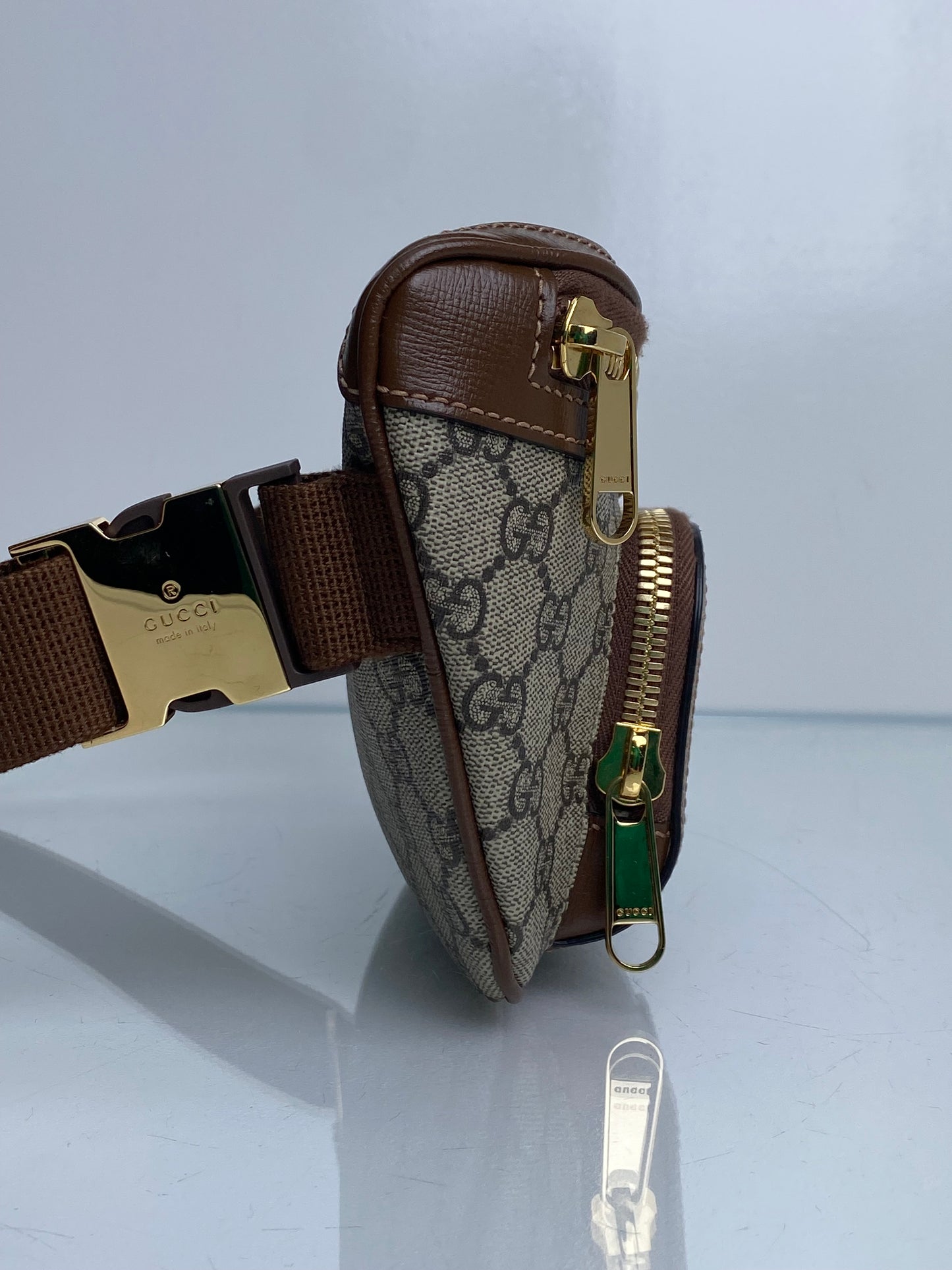 Gucci Monogram & Brown Bum Bag GHW