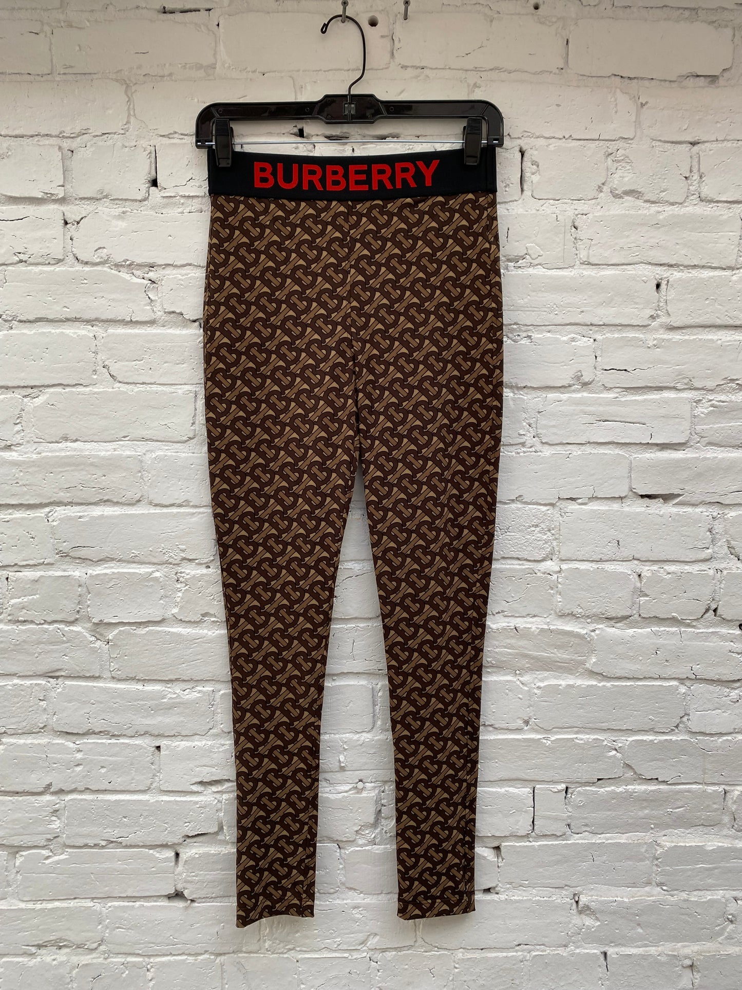 Burberry Brown Monogram Leggings, XS