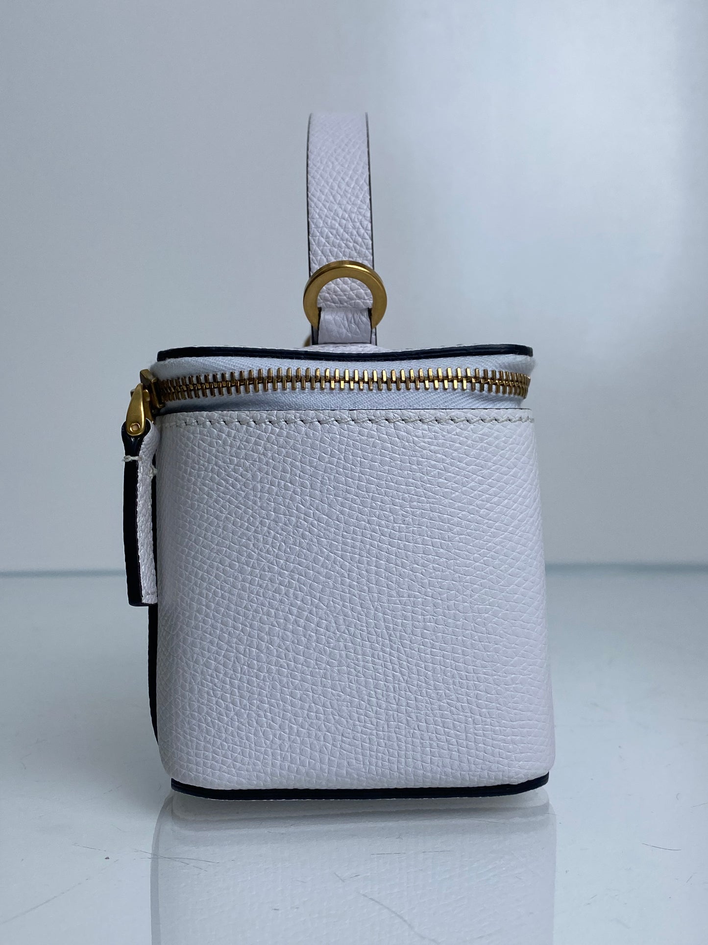 Valentino White Tophandle Vanity Case Bag GHW