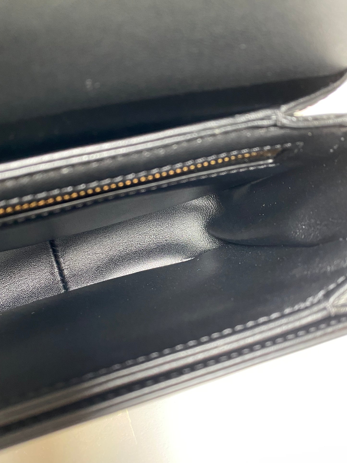 Celine Black Shiny Calfskin Teen Triomphe Bag GHW