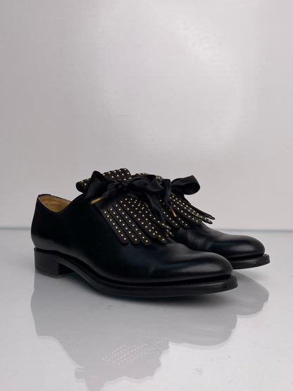Angela Scott Black Studded Loafers, 36