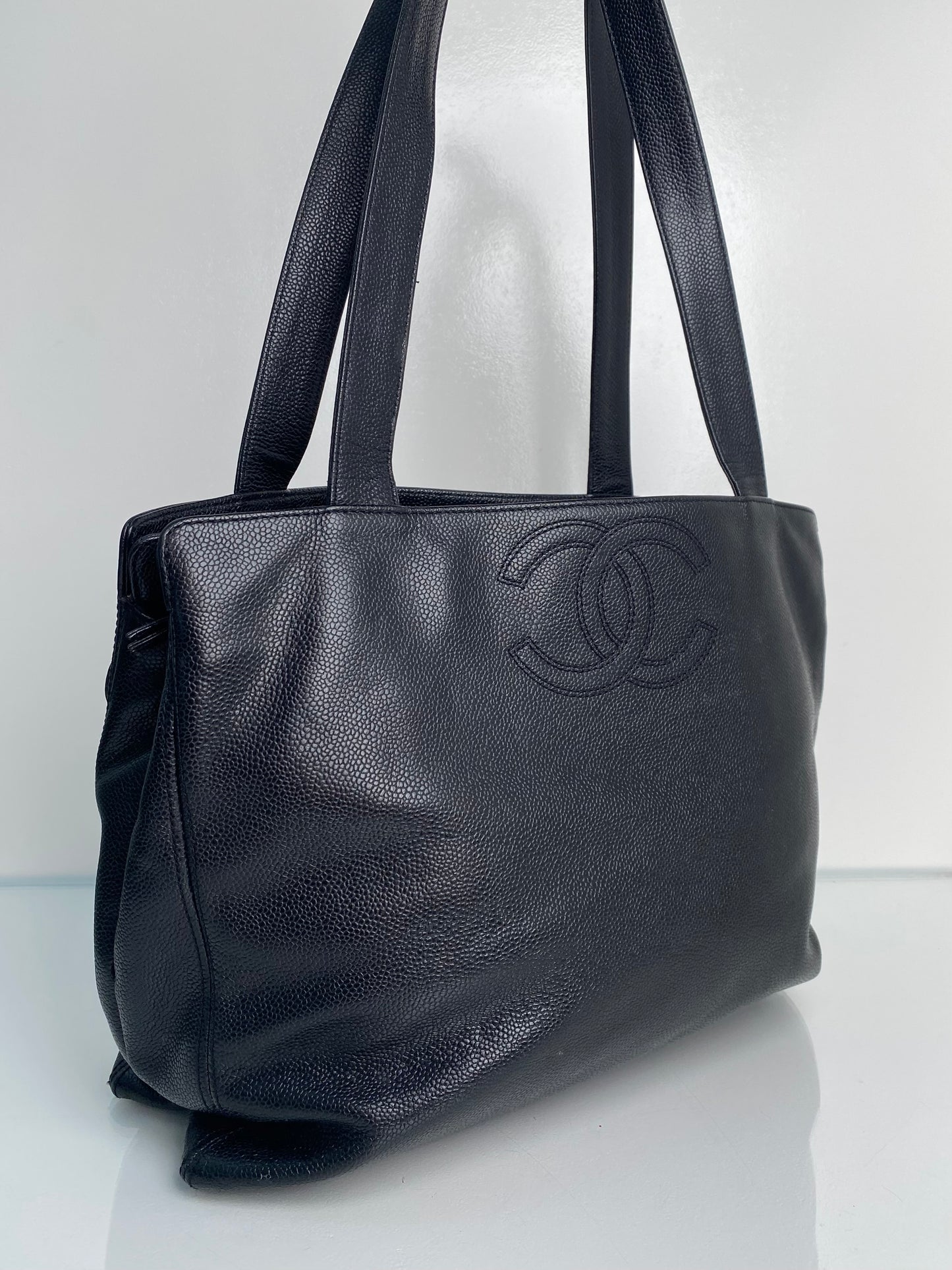 Chanel Timeless Tote Black Caviar Shoulder Bag