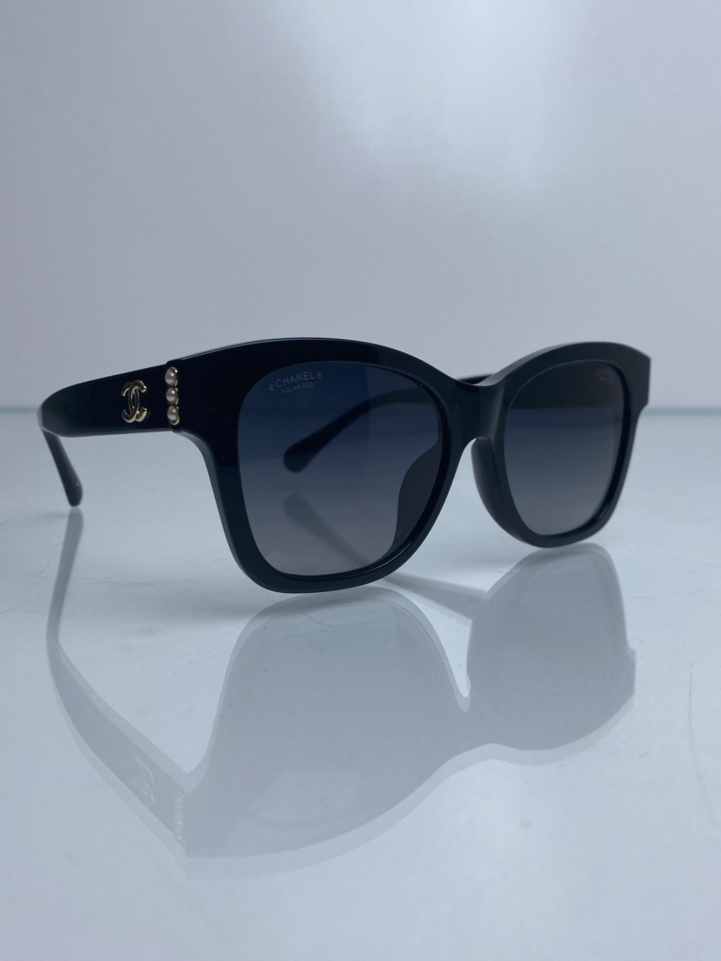 Chanel Black Micro CC Pearl Wayfair Sunglasses