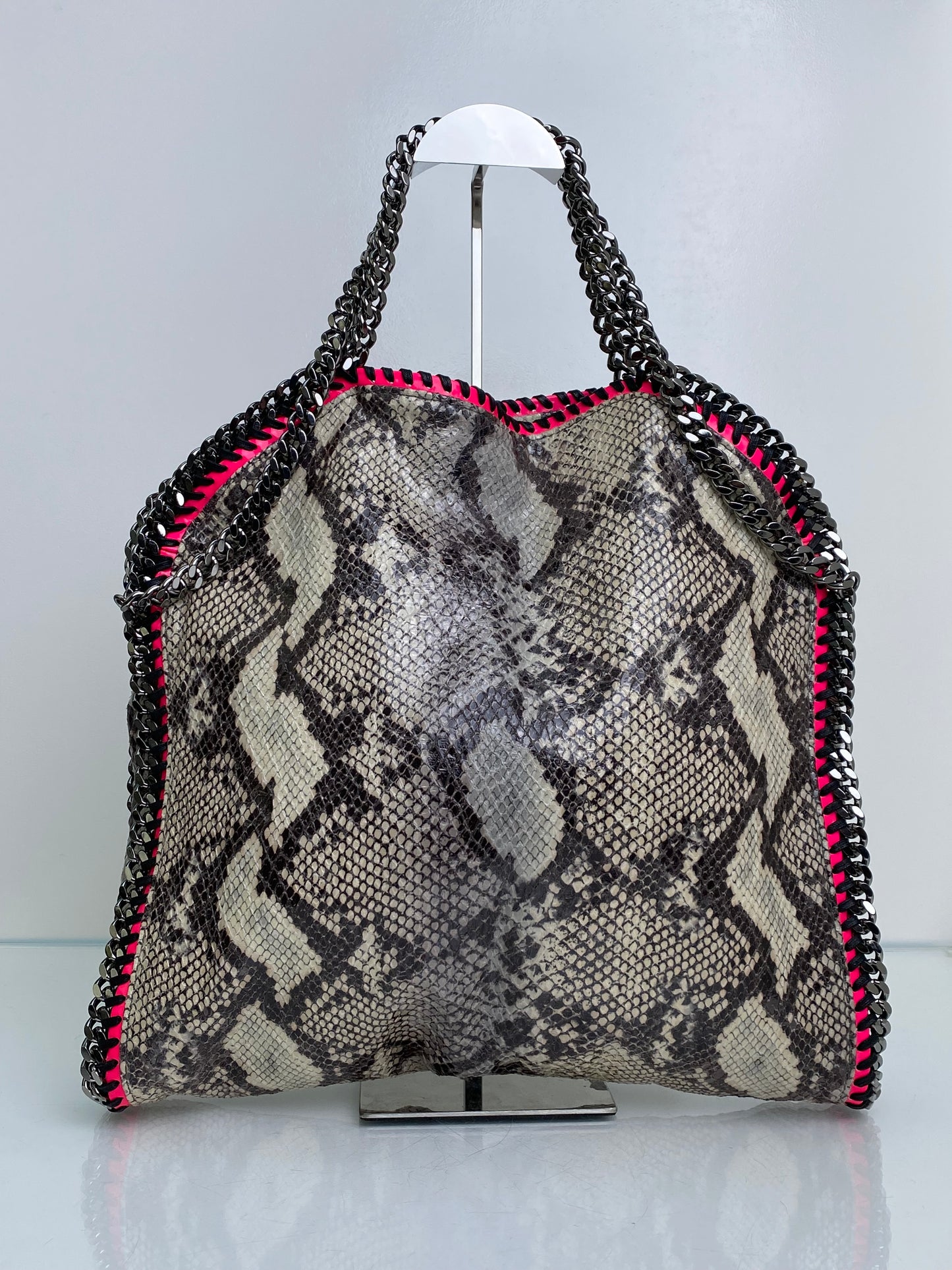 Stella McCartney Faux Python & Pink Trim Tall Fallabella Bag SHW