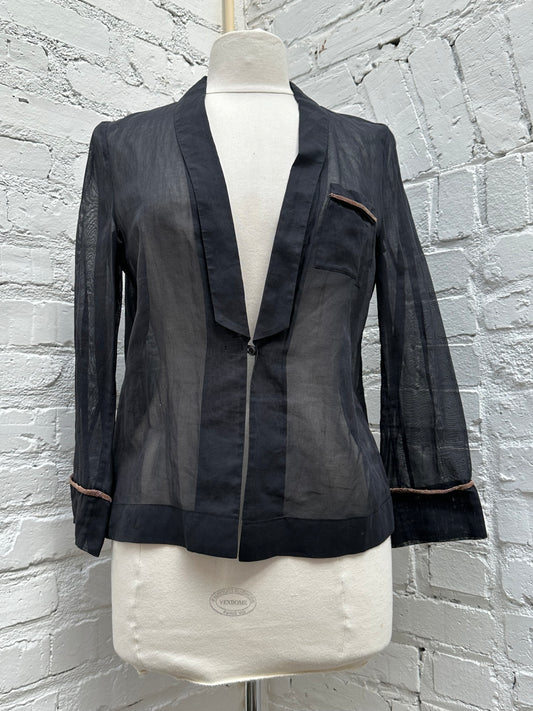 Brunello Cucinelli Sheer Black Jacket, S