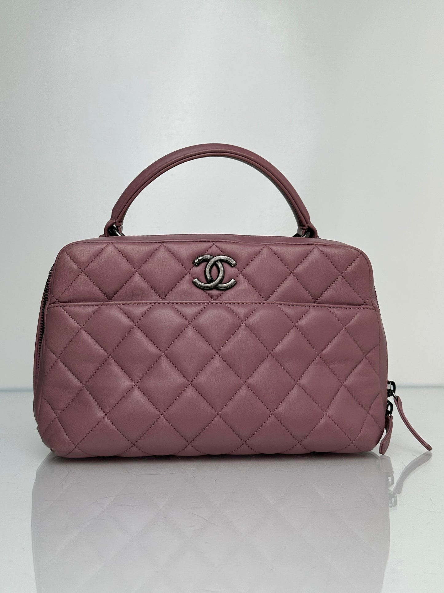 Chanel Mauve Lambskin Quilted Medium Trendy Bag RHW #21