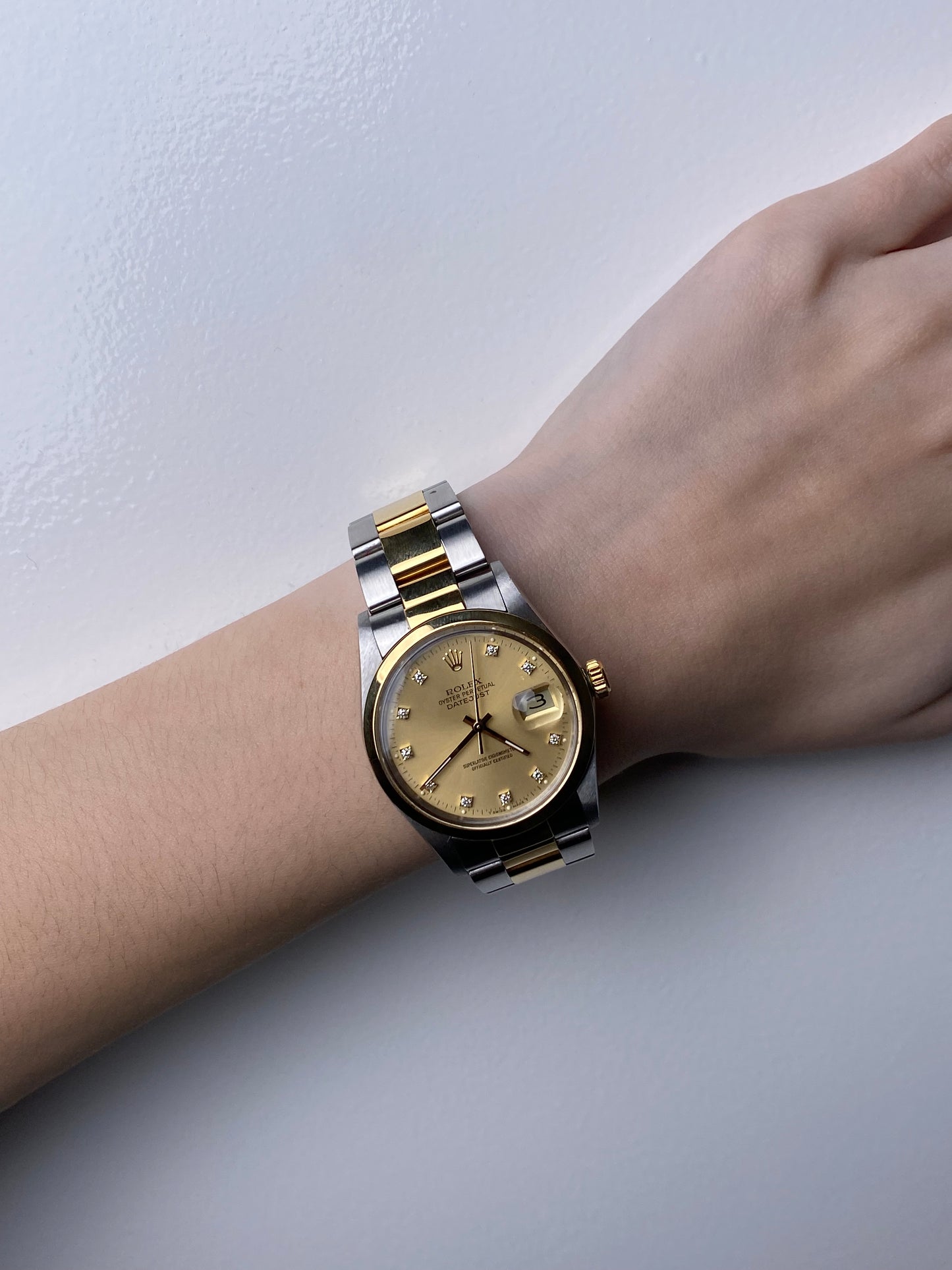 Rolex Two-Toned Datejust Champagne Diamond Watch