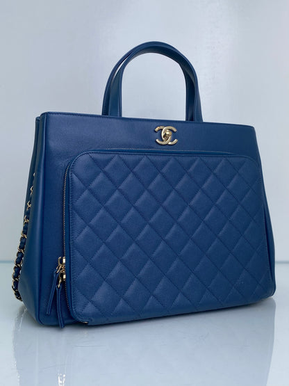 Chanel Blue Business Affinity Tote Bag GHW