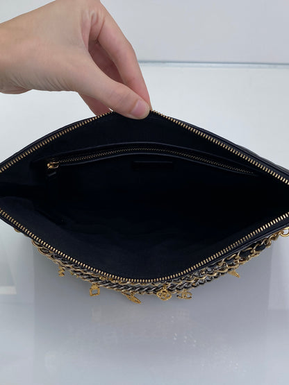 Chanel Black Egyptian Amulet All About Chains O Case Clutch TTHW