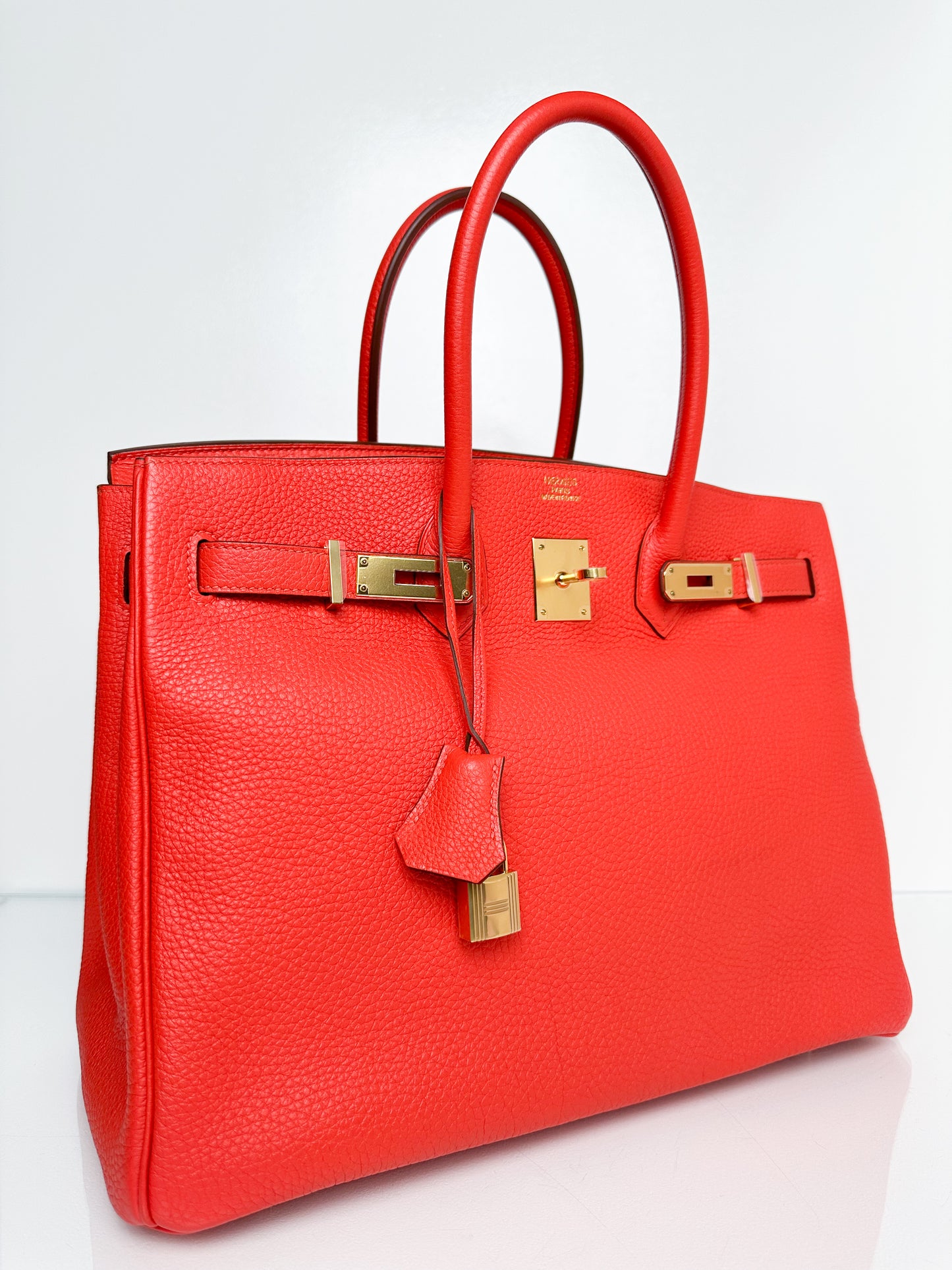 Hermes Birkin 35 Rouge Pivoine Togo GHW #P