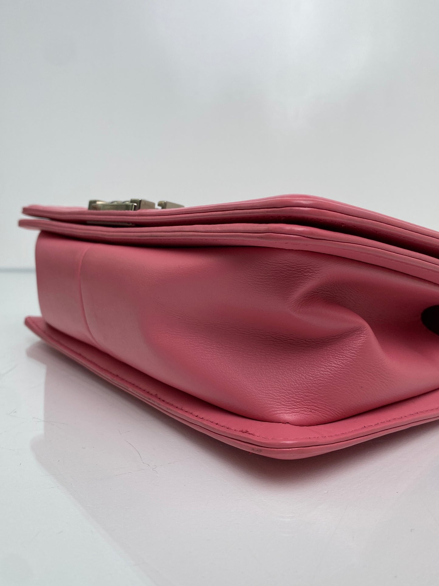 Chanel Pink Medium Chevron Boy Bag SHW #22