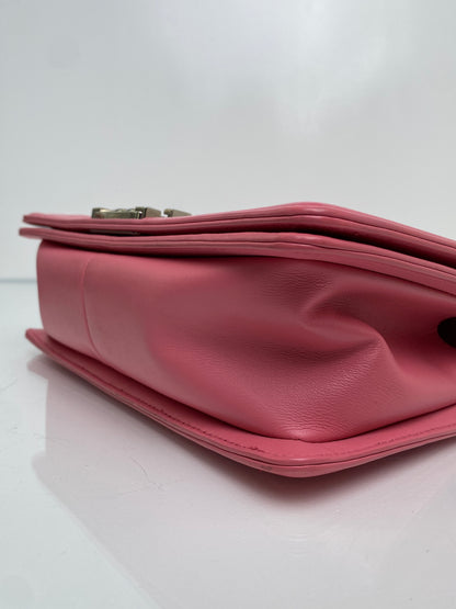 Chanel Pink Medium Chevron Boy Bag SHW #22
