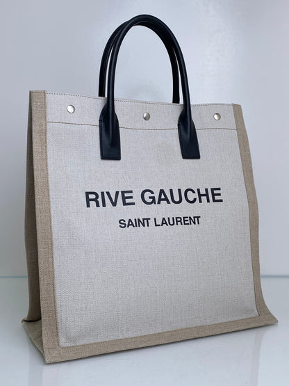 Saint Laurent Beige Rive Gauche North/South Tote Bag SHW