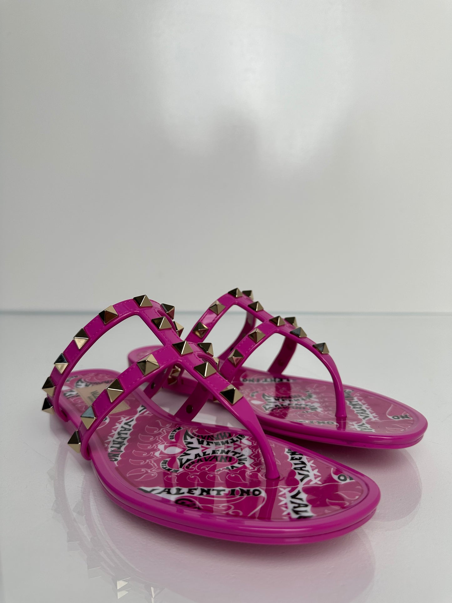 Valentino Pink Studded Sandals, 35