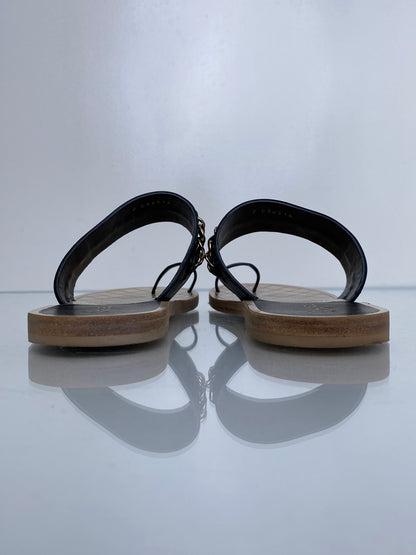 Chanel Black Interlocking CC Chain Sandals, 39.5