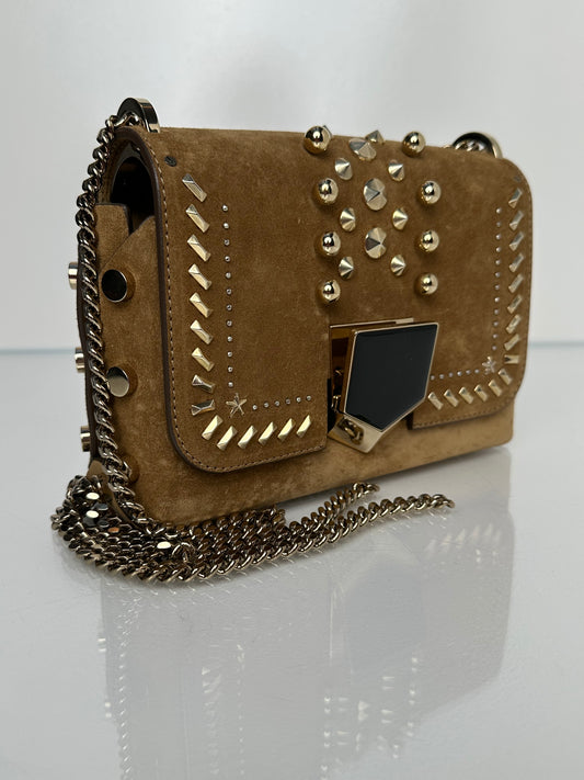 Jimmy Choo Camel Studded Lockett Bag GHW