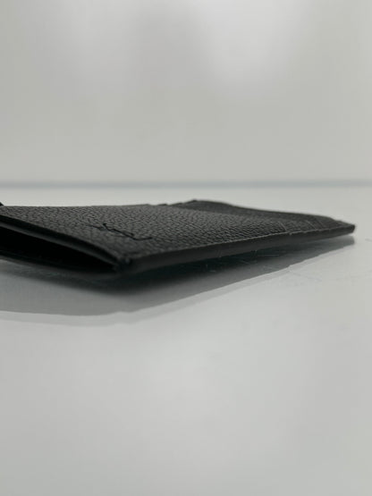 Saint  Laurent Black Zip Cardholder SHW