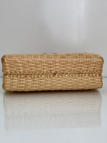 Dolce & Gabbana Tan & Brown DG Amore Wicker Handbag GHW