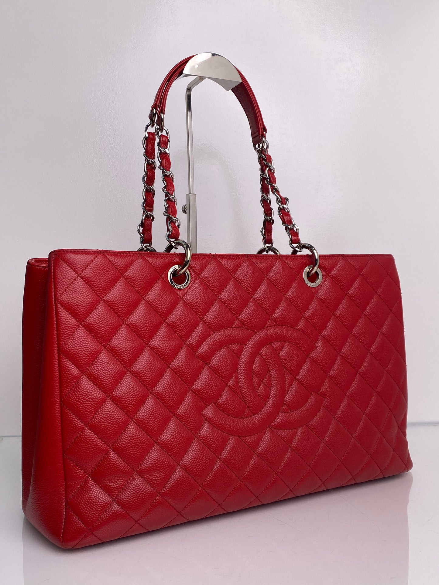 Chanel GST XL Red Caviar Tote SHW