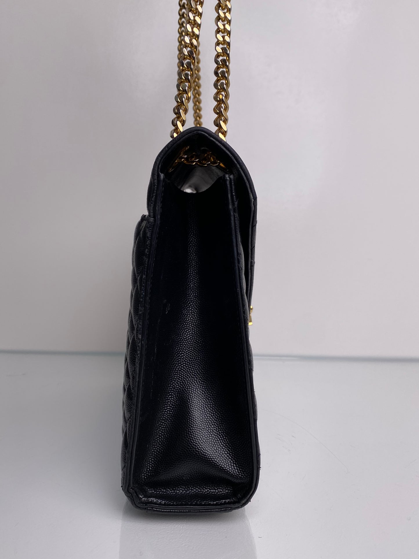 Saint Laurent Black Envelope Leather Crossbody Bag GHW